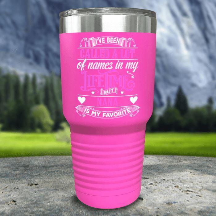 Personalized Grandparents Color Printed Tumblers Tumbler Nocturnal Coatings 30oz Tumbler Pink 