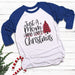 Mom Who Loves Christmas Raglan T-Shirts CustomCat White/Royal X-Small 