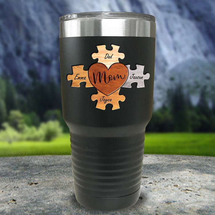 Mom And Dad Puzzle Personalized Color Printed Tumblers