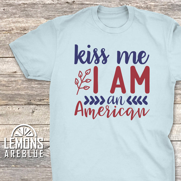 Kiss Me I'am American Premium Tees