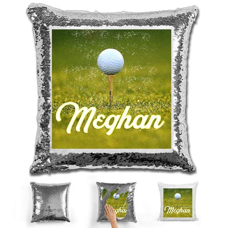 Golf Personalized Flip Sequin Pillow Pillow GLAM Silver 