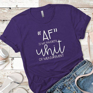 AF Favorite Measurement Premium Tees T-Shirts CustomCat Purple Rush/ X-Small 