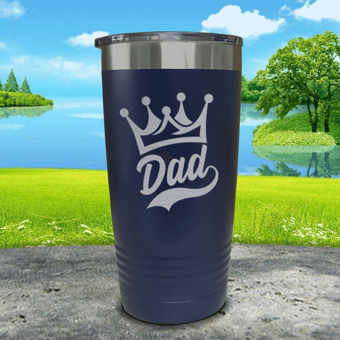 King Dad Engraved Tumbler Tumbler ZLAZER 20oz Tumbler Navy 