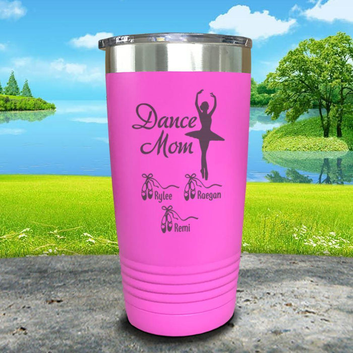 Dance Mom (CUSTOM) With Child's Name Engraved Tumbler Tumbler ZLAZER 20oz Tumbler Pink 