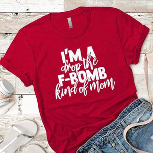 FBomb Kind Of Mom Premium Tees T-Shirts CustomCat Red X-Small 