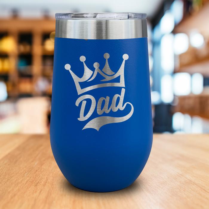 Dad Crown Engraved Wine Tumbler