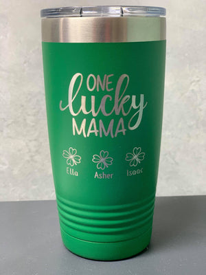 Lucky Mama (CUSTOM) With Child's Name Engraved Tumblers Tumbler ZLAZER 