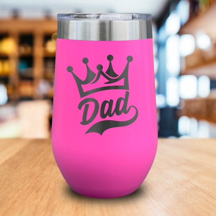 Dad Crown Engraved Wine Tumbler