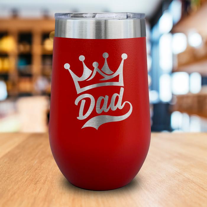 Dad Crown Engraved Wine Tumbler