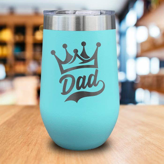 Dad Crown Engraved Wine Tumbler