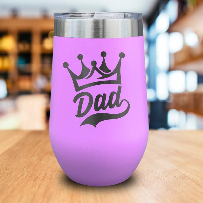 Dad Crown Engraved Wine Tumbler