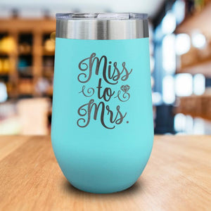 Miss to Mrs Engraved Wine Tumbler