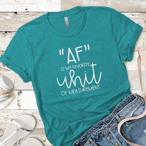 AF Favorite Measurement Premium Tees T-Shirts CustomCat Tahiti Blue X-Small 