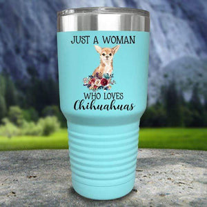 A Woman Who Loves Chihuahuas Color Printed Tumblers Tumbler Nocturnal Coatings 30oz Tumbler Mint 