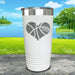 Basketball Dad Heart Engraved Tumbler Tumbler ZLAZER 20oz Tumbler White 