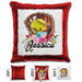 NEW Custom Softball Magic Sequin Pillow Pillow GLAM Red 