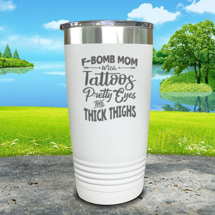 F-Bomb Mom With Tattoos Engraved Tumbler