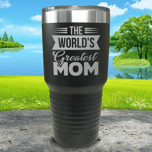 World's Greatest Mom Engraved Tumbler Tumbler ZLAZER 30oz Tumbler Black 