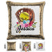 NEW Custom Softball Magic Sequin Pillow Pillow GLAM Gold 