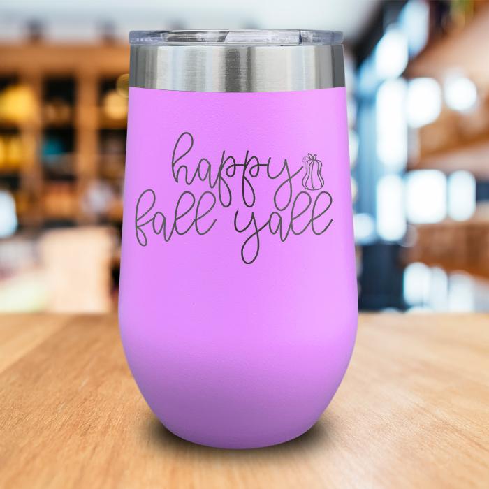 Happy Fall Yall Engraved Wine Tumbler