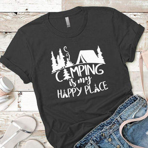 Camping Is My Happy Place 2 Premium Tees T-Shirts CustomCat Heavy Metal X-Small 
