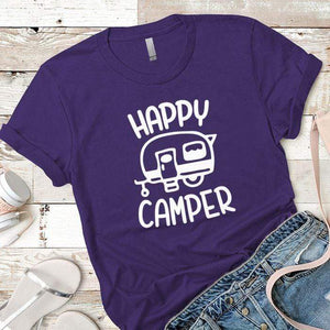 Happy Camper 1 Premium Tees T-Shirts CustomCat Purple Rush/ X-Small 