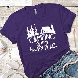 Camping Is My Happy Place 2 Premium Tees T-Shirts CustomCat Purple Rush/ X-Small 