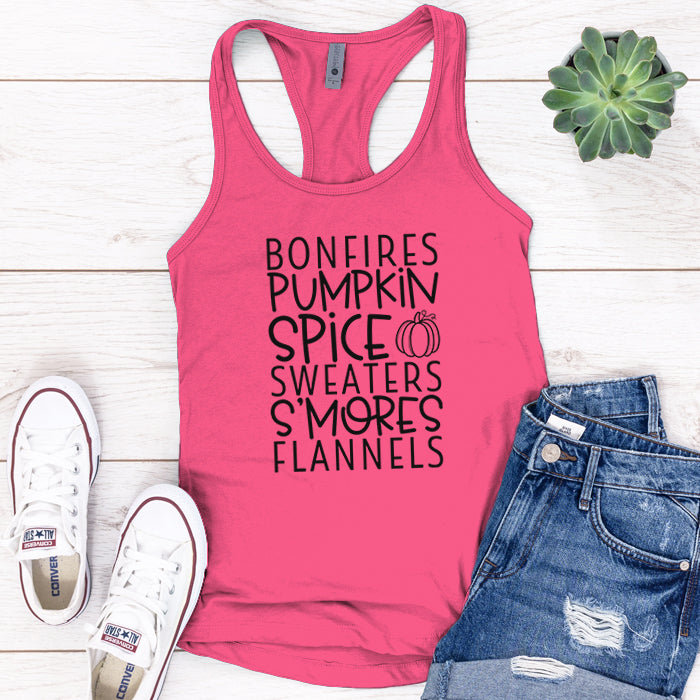 Bonfires And Pumpkin Spice Premium Tank Top