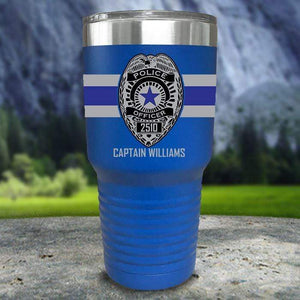 Personalized Police FULL Wrap Color Printed Tumblers Tumbler Nocturnal Coatings 30oz Tumbler Blue 