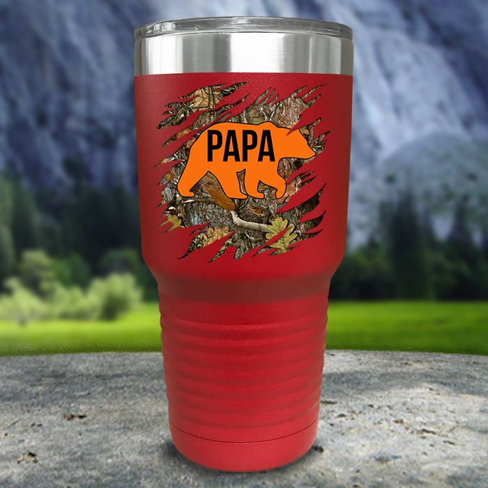 Papa And Mama Bear Camo Ripped Color Printed Tumblers