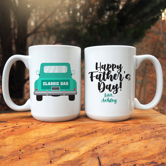 Classic Dad Truck Personalized Double Sided Mug