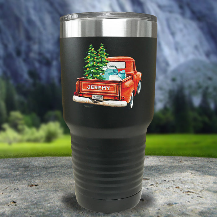 Christmas Truck Personalized Color Printed Tumblers