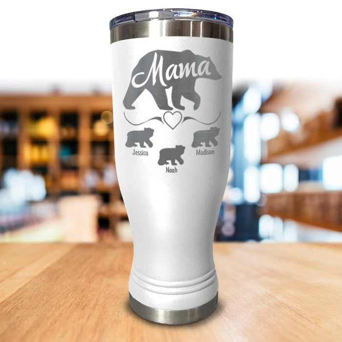 Personalized Mama Bear Pilsner Style Vase/Tumbler