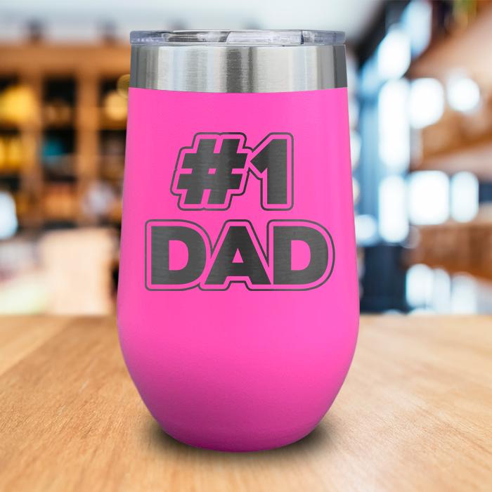 #1 Dad Engraved Wine Tumbler