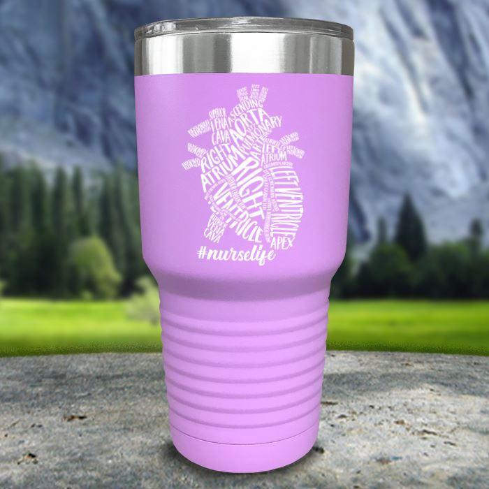 Nurse Descriptive Heart Color Printed Tumblers Tumbler ZLAZER 30oz Tumbler Lavender 