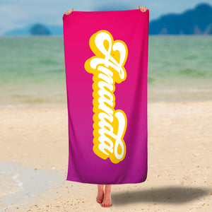 Personalized Retro Style Name Premium Beach/Pool Towel