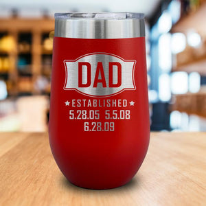 Dad Established PERSONALIZED Engraved Wine Tumbler