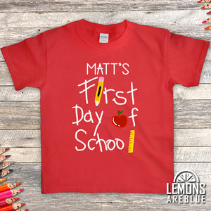 Personalized First Day Of School Premium Youth Tees