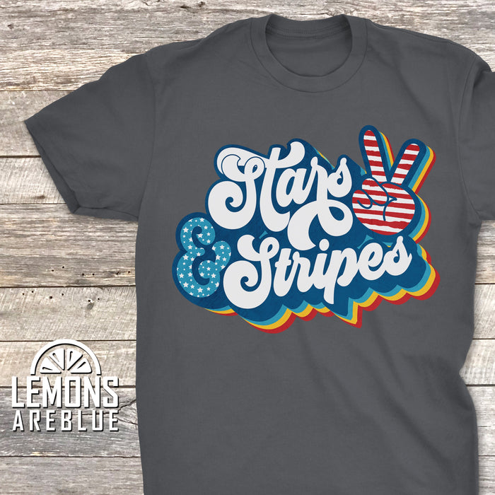 Stars And Stripes Retro Premium Tees