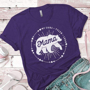 PERSONALIZED Mama Bear Premium Tees T-Shirts CustomCat Purple Rush/ X-Small 