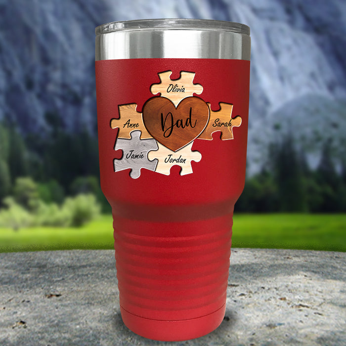 Mom And Dad Puzzle Personalized Color Printed Tumblers