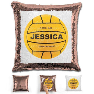 Water Polo Personalized Magic Sequin Pillow Pillow GLAM Rose Gold 