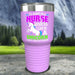 Nurse Unicorn Color Printed Tumblers Tumbler ZLAZER 30oz Tumbler Lavender 