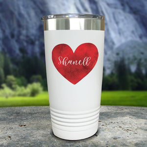 Heart Watercolor Personalized Color Printed Tumblers