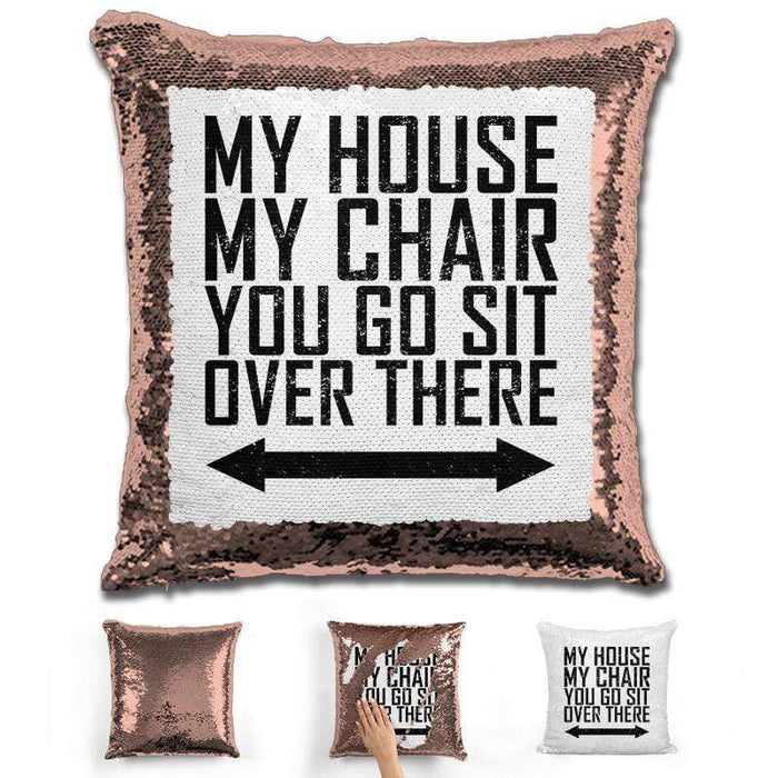 You Go Sit Over There Flip Sequin Pillow Pillow GLAM Gold 