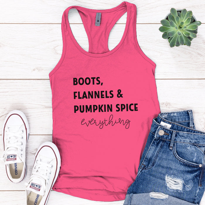 Boots Flannels & Pumpkin Spice Premium Tank Top