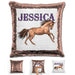 Beautiful Horse Personalized Magic Sequin Pillow Pillow GLAM Rose Gold 