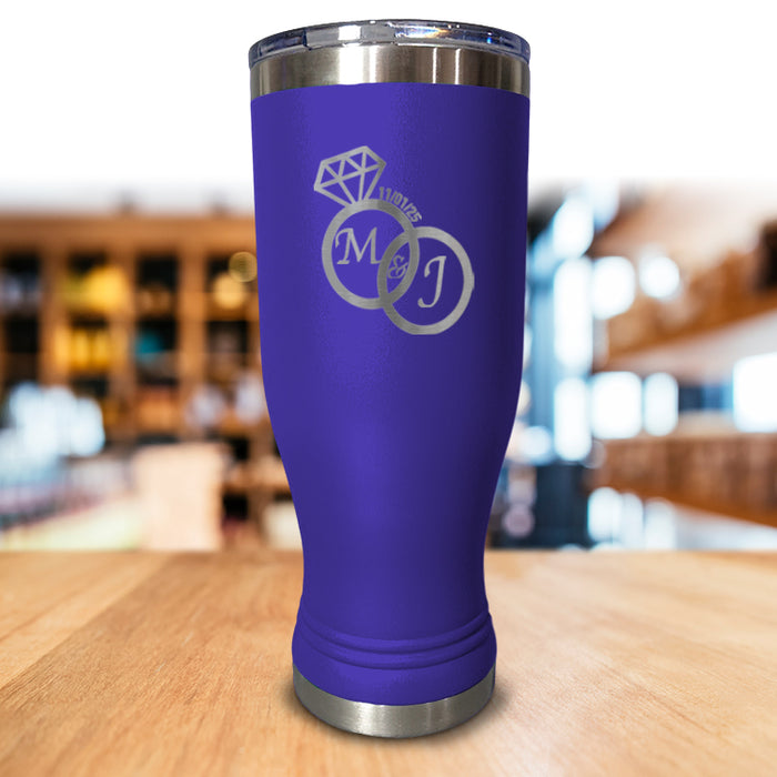 Diamond Ring Personalized Pilsner Style Tumbler