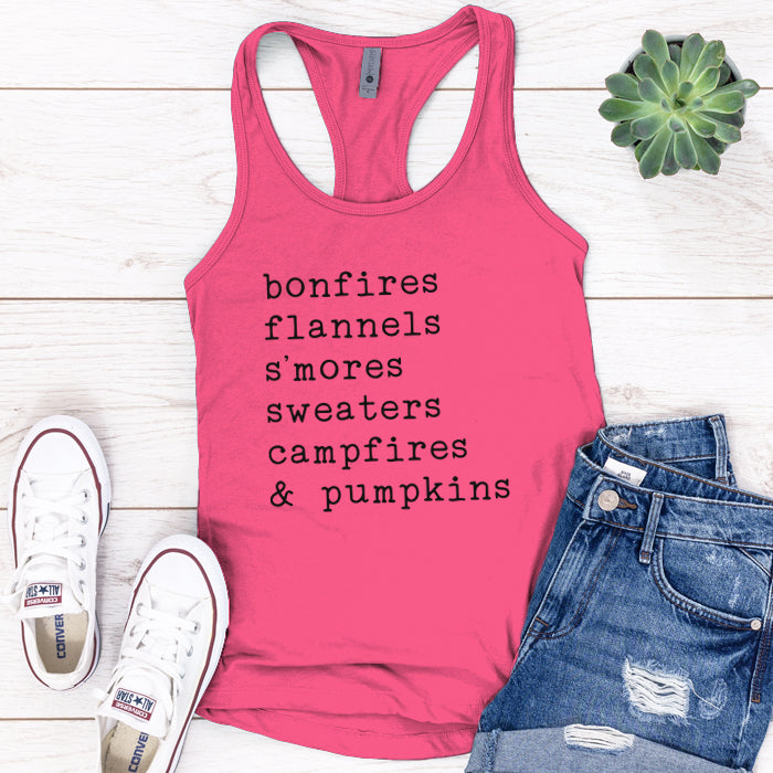 Campfires And Pumpkins Premium Tank Top