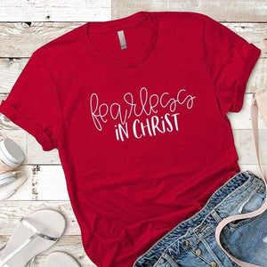 Fearless In Christ Premium Tees T-Shirts CustomCat Red X-Small 